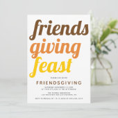 Vet typografie Friendsgiving herfst kleur Kaart (Staand voorkant)
