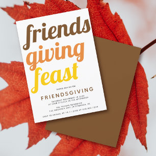 Vet typografie Friendsgiving herfst kleur Kaart
