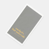 Vet Typografie Geel en grijs vet Mitzvah Naam Servet (Hoek)