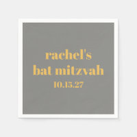 Vet Typografie Geel Grijs Custom Bat Mitzvah