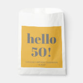 Vet Typografie Geel Grijs Modern Verjaardagsfeest Bedankzakje (Voorkant)