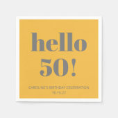 Vet Typografie Geel Grijs Modern Verjaardagsfeest Servet (Voorkant)