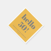 Vet Typografie Geel Grijs Modern Verjaardagsfeest Servet (Hoek)