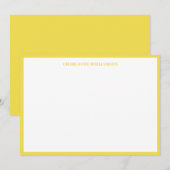 Vet Typografie Gepersonaliseerde naam Gele grens Bedankkaart (Voorkant / Achterkant)