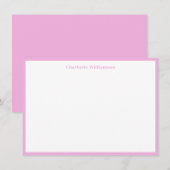 Vet Typografie Gepersonaliseerde naam Roze rand Bedankkaart (Voorkant / Achterkant)