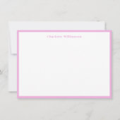 Vet Typografie Gepersonaliseerde naam Roze rand Bedankkaart (Voorkant)