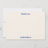 Vet Typografie Ivoor Blauw Aangepaste Schattige Ba Bedankkaart (Voorkant)