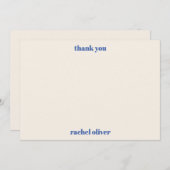 Vet Typografie Ivoor Blauw Aangepaste Schattige Ba Bedankkaart (Voorkant / Achterkant)