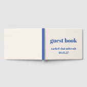 Vet Typografie Ivoor Blauw Aangepaste Schattige Ba Gastenboek (Volledig)