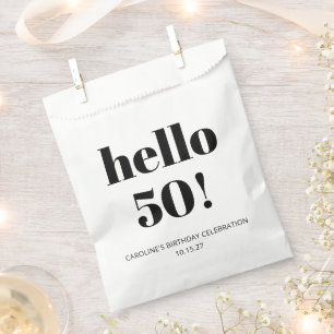 Vet Typografie Ivoor Modern 50ste Verjaardagsfeest Bedankzakje