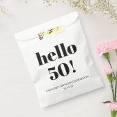 Vet Typografie Ivoor Modern 50ste Verjaardagsfeest Bedankzakje (Gezegeld)