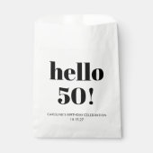 Vet Typografie Ivoor Modern 50ste Verjaardagsfeest Bedankzakje (Voorkant)