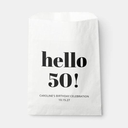 Vet Typografie Ivoor Modern 50ste Verjaardagsfeest Bedankzakje (Voorkant)