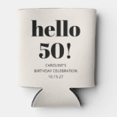 Vet Typografie Ivoor Modern 50ste Verjaardagsfeest Blikjeskoeler (Voorkant)