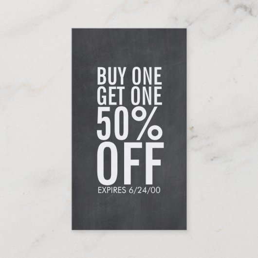 Vet Typografie Korting Coupon Chalkboard (Voorkant)