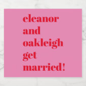 Vet Typografie Leuk Roze Rood Chique Modern Bruilo Bier Etiket (Enkel label)