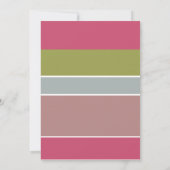 Vet Typografie Magenta en Green Modern Wedding Kaart (Achterkant)