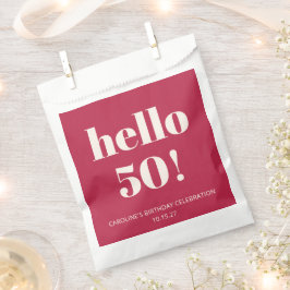 Vet Typografie Magenta Rood Ivoor Moderne Verjaard Bedankzakje