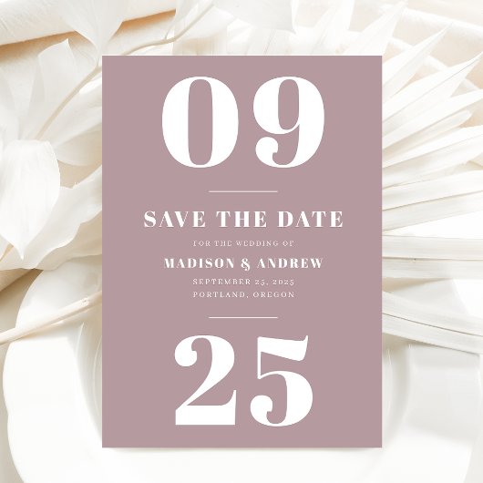 Vet Typografie Mauve Paars Save the Date