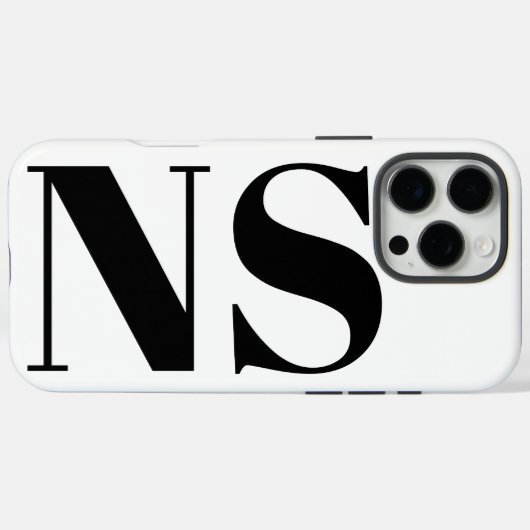 Vet typografie Minimaal Initialen Monogram Case-Mate iPhone Case (Achterkant (horizontaal))