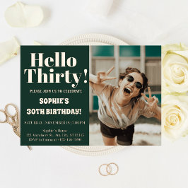 Vet Typografie Modern 30e Verjaardag Fotofeestje Folie Uitnodiging