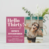 Vet Typografie Modern 30e Verjaardag Fotofeestje Kaart (Staand voorkant)