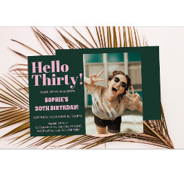 Vet Typografie Modern 30e Verjaardag Fotofeestje Kaart