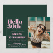 Vet Typografie Modern 30e Verjaardag Fotofeestje Kaart (Voorkant / Achterkant)
