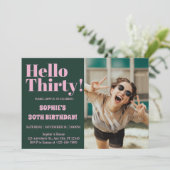 Vet Typografie Modern 30e Verjaardag Fotofeestje Kaart (Staand voorkant)