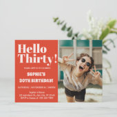 Vet Typografie Modern 30e Verjaardag Fotofeestje Kaart (Staand voorkant)