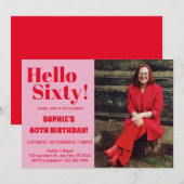 Vet Typografie Modern 60e Verjaardag Fotofeestje Kaart (Voorkant / Achterkant)
