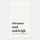 Vet Typografie Modern Bruiloft Witte Achtergrond Servet (Voorkant)