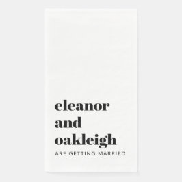 Vet Typografie Modern Bruiloft Witte Achtergrond Servet