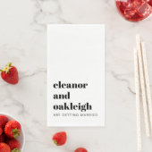 Vet Typografie Modern Bruiloft Witte Achtergrond Servet (Insitu)