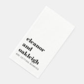 Vet Typografie Modern Bruiloft Witte Achtergrond Servet (Hoek)
