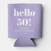 Vet Typografie Modern Lavendel Verjaardagsfeest 50 Blikjeskoeler (Voorkant)