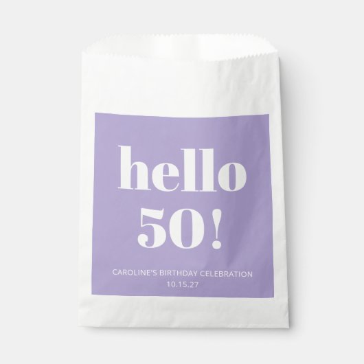 Vet Typografie Modern Lavendel Verjaardagsfeest Bedankzakje (Voorkant)
