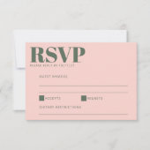 Vet Typografie Modern Roze en Groen RSVP Kaartje (Voorkant)