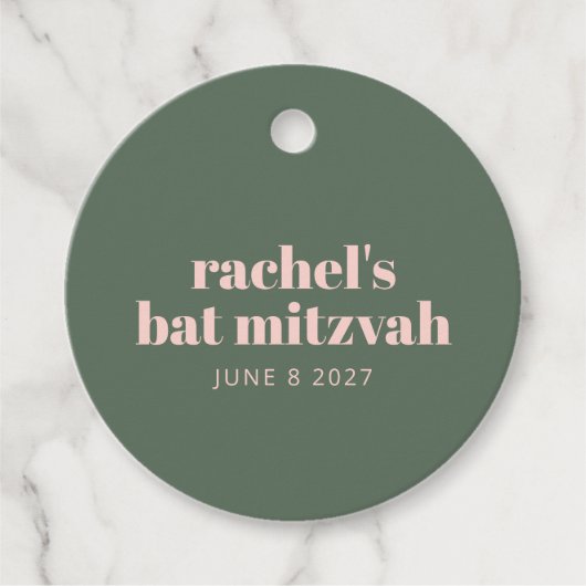 Vet Typografie Modern Roze Groen Aangepast Bedankjes Labels (Voorkant)