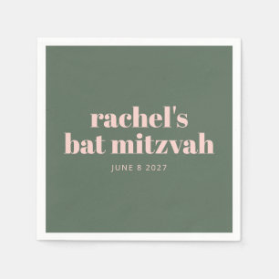 Vet Typografie Modern Roze Groen Aangepast Servet