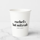 Vet Typografie Modern Zwart Wit Gepersonaliseerd Papieren Bekers (Achterkant)