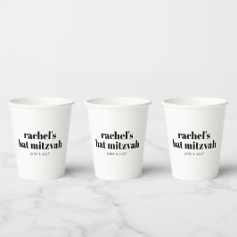 Vet Typografie Modern Zwart Wit Gepersonaliseerd Papieren Bekers
