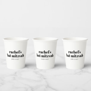 Vet Typografie Modern Zwart Wit Gepersonaliseerd Papieren Bekers