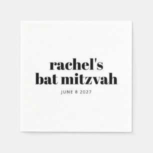 Vet Typografie Modern Zwart Wit Gepersonaliseerd Servet