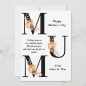 Vet Typografie Moeder Bloemen Happy Moederdag Kaar (Voorkant)