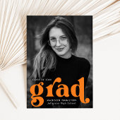 Vet Typografie Oranje Foto Afstuderen Aankondiging