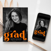 Vet Typografie Oranje Foto Afstuderen Aankondiging