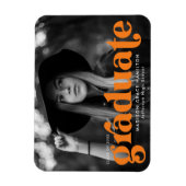 Vet Typografie Oranje Foto Afstuderen Magneet (Verticaal)