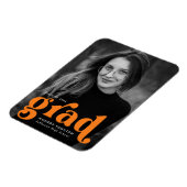Vet Typografie Oranje Foto Afstuderen Magneet (Linkerzijde)