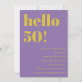 Vet Typografie Paarse Geel Modern Verjaardag Kaart (Voorkant)